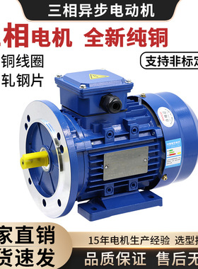 纯铜YE3-80M2-4-0.75KW绕线电动机架用YS卧式4极铝壳380/220V高效