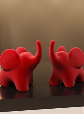 现代简约大象玄关客厅电视柜小摆件家居装饰品订婚结婚礼物送新人