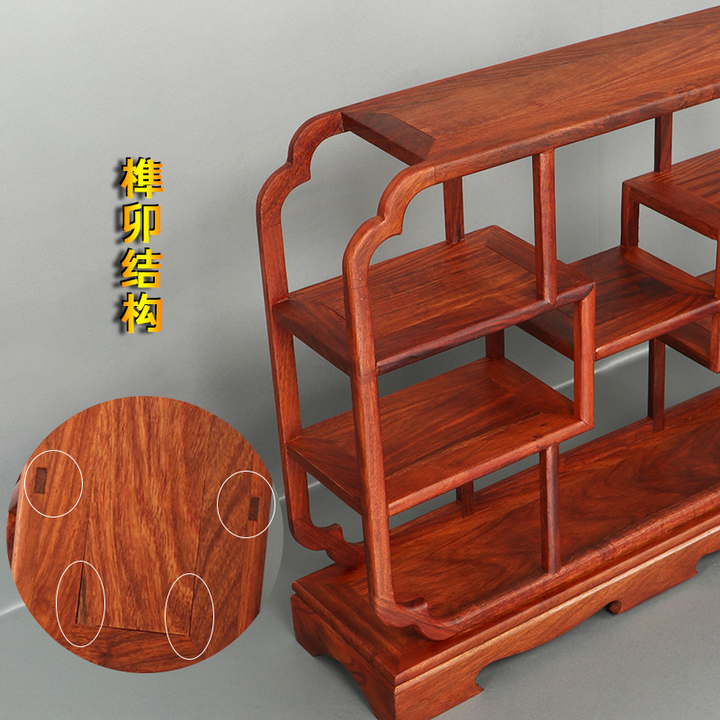 花梨木博古架桌面紫砂壶置物架茶具茶杯收纳架小多宝阁茶壶摆放架