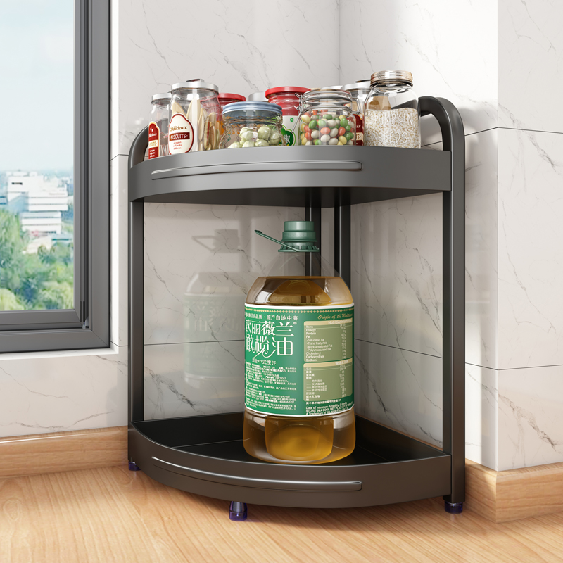 厨房调味料置物架家用用品厨具调味品多功能转角台面三角收纳架子