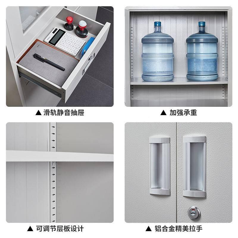 中二斗文件柜皮钢制办公柜资铁料柜锁档ED-1案柜带柜凭证柜玻璃储
