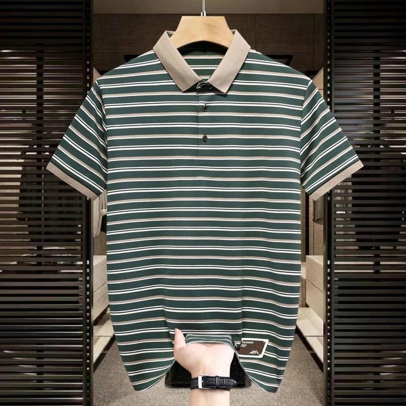 煜月个体店2夏polo衫男士翻领时尚商务休闲半袖条纹短袖男士t恤