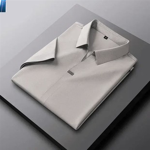 Q商務(wù)T恤夏polo衫 綿華摩登輕奢服飾男裝 襯衫 總裁冰絲短袖 新款 男士
