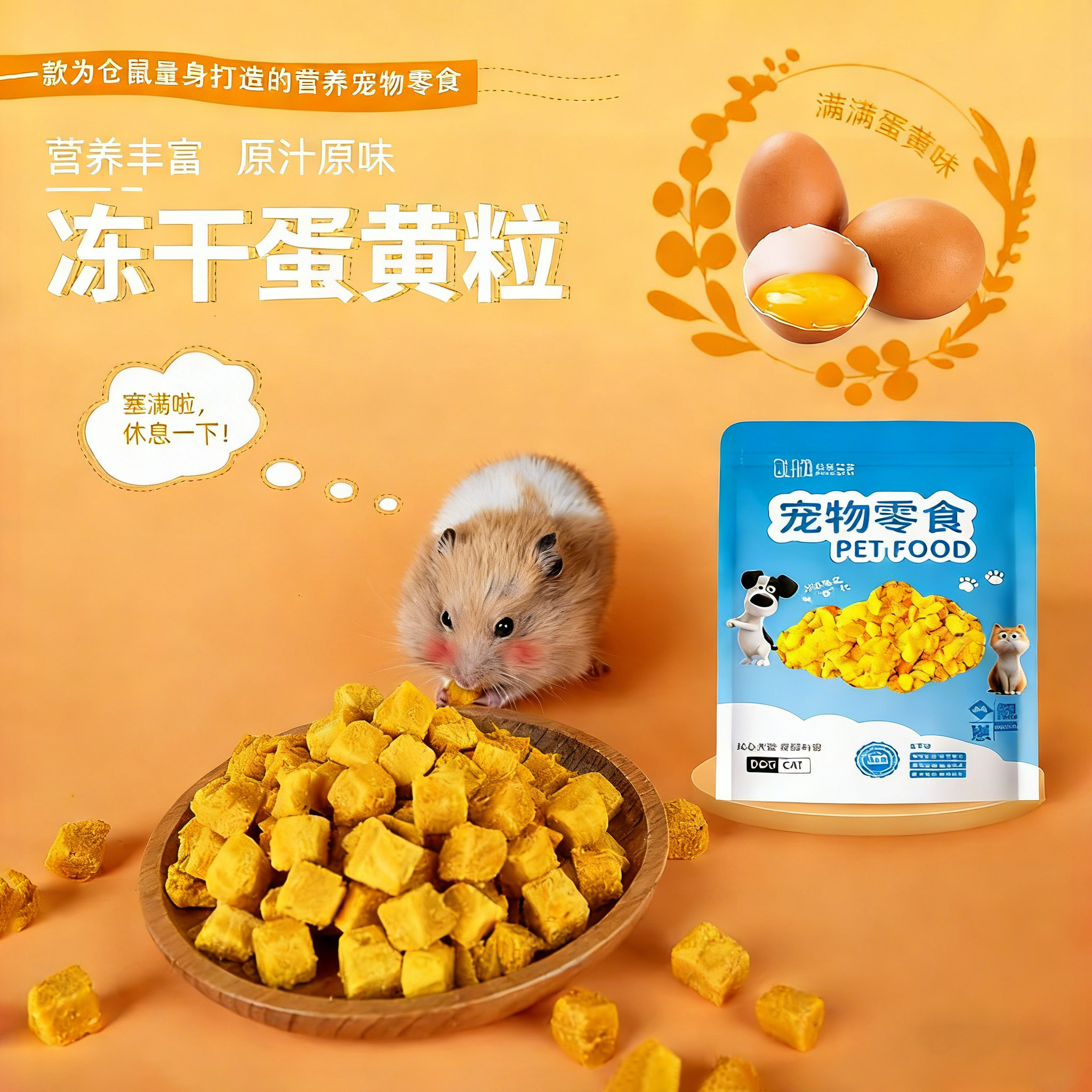 仓鼠零食蛋黄冻干粒鼠粮伴侣营养高蛋白磨牙原切金丝鼠饲料辅粮,宠物/宠物食品及用品,鼠类零食,淘宝优惠券,粉丝福利购,淘宝优惠卷