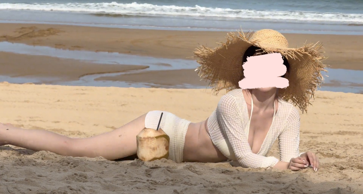 保守长袖性感分体裙式海边度假温泉泳装比基尼泳衣女款纯欲高级感