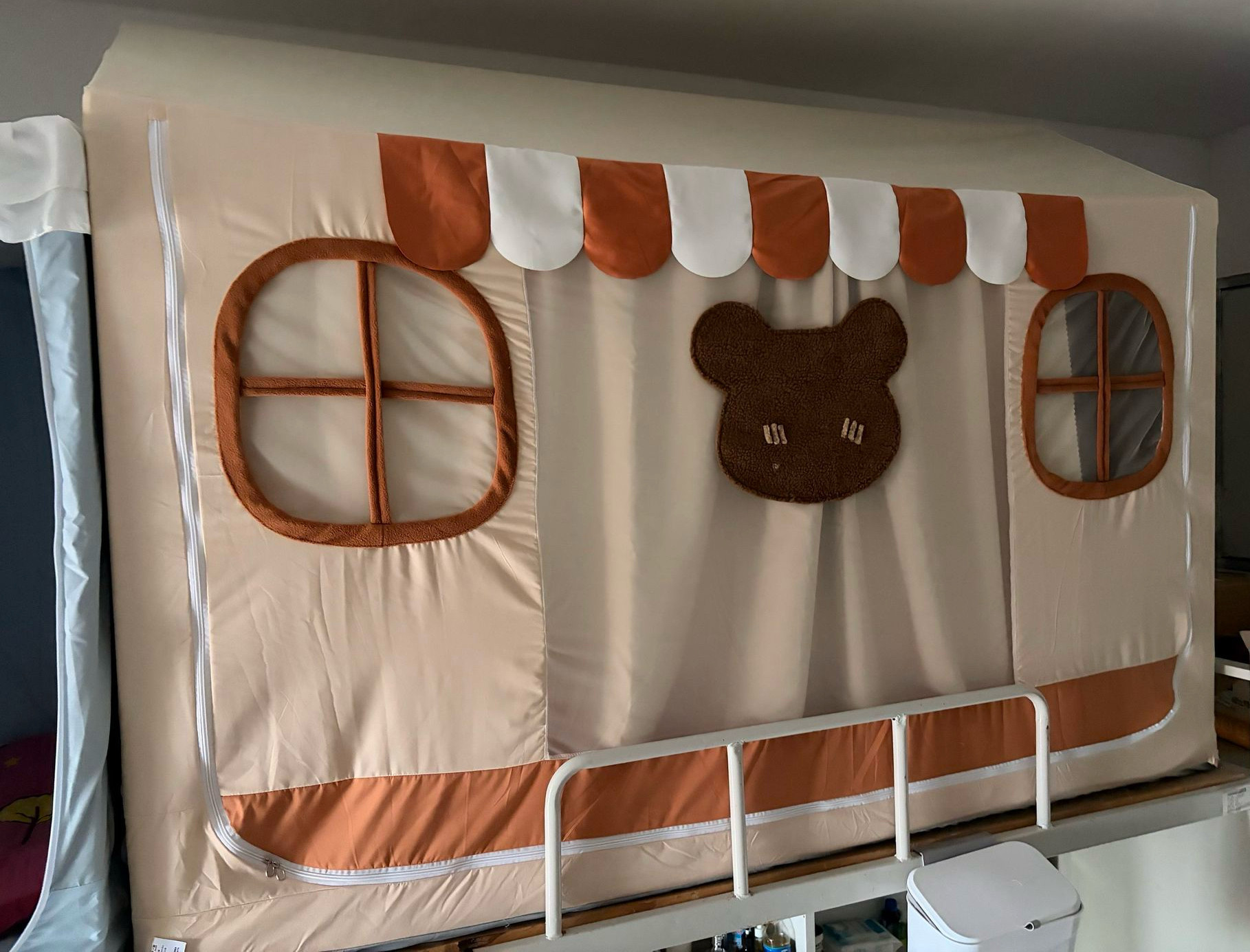 小熊宿舍蚊帐新款2026可爱卡通加高拉链加厚强遮光床帘蚊帐上下铺