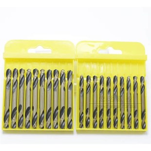 双头不锈钢专用麻花钻头直柄双刃高速钢开孔钻头手电钻头工具套装