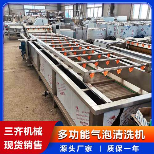水果蔬菜专用气泡清洗机 自动清洗自动出料 莲藕片气泡清洗流水线