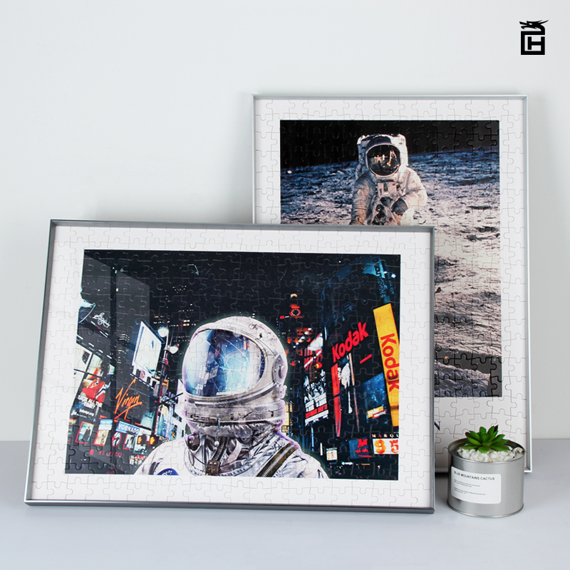 拼图框10d00片金属相框500片创意简约50*75挂墙海报画框外框定制