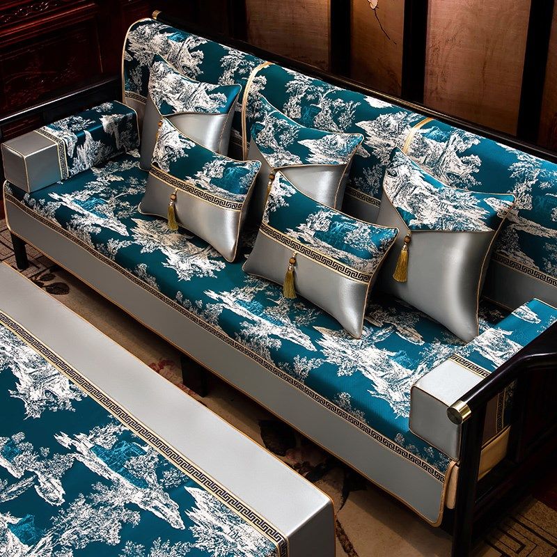 中式红木沙d发坐垫套罩高档沙发盖巾防滑靠背巾实木罗汉床垫沙发