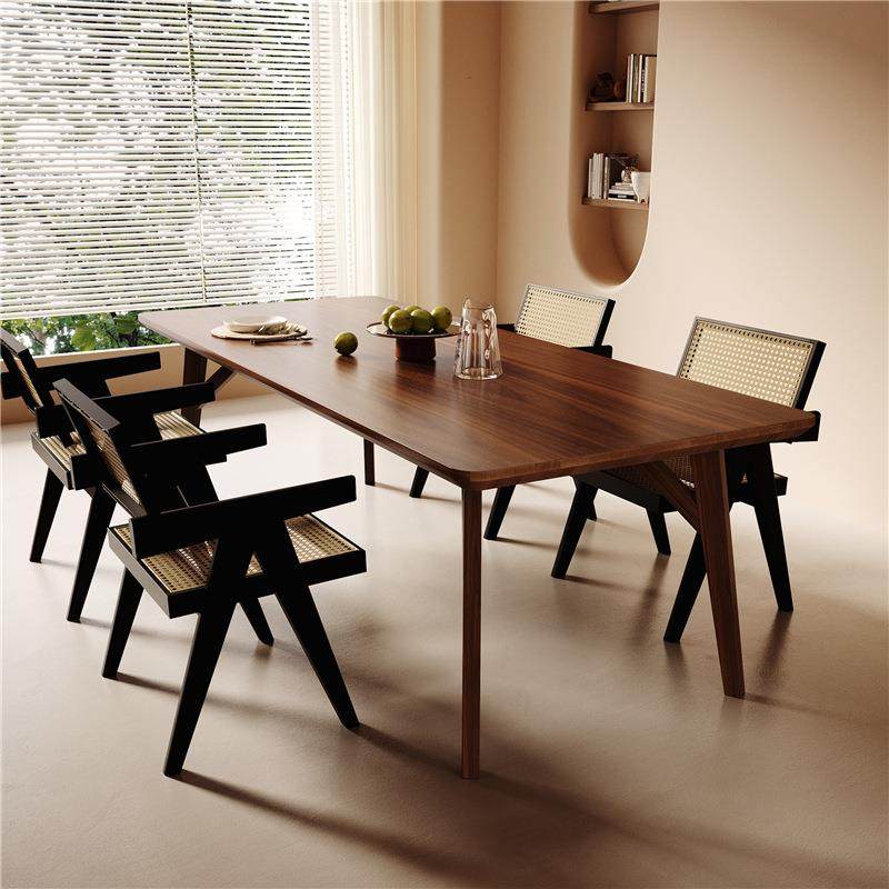 新家中式南QFR美胡桃木茶桌用方形茶台客厅阳长全实木书桌台大板