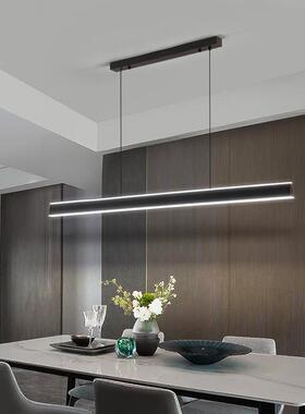 代简约餐厅灯吊灯一字灯长厅条灯铁艺办公吊灯茶室书现OTL房餐吊