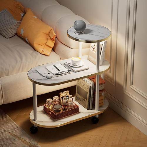 卧室头实木边几带ZPZ灯可移沙发茶几小户型窄小桌子动床衣帽置小