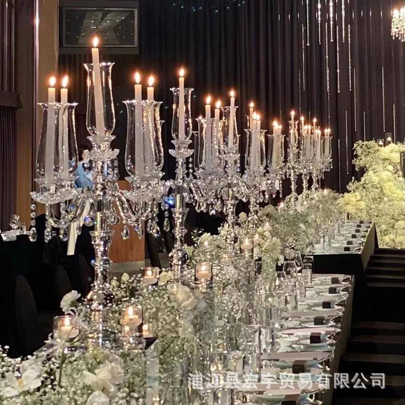 欧0056道式水晶居烛台婚庆具婚礼用品摆件餐桌浪漫蜡烛装家饰现代