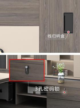 高档轻03632简约现代老板办公桌经理总裁老董长事板桌桌奢椅组合