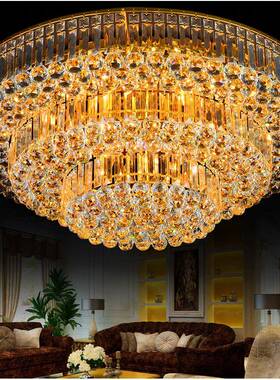 酒店大堂客厅水晶室灯灯饰D圆形水晶灯83171卧LE吸顶灯蛋糕灯具