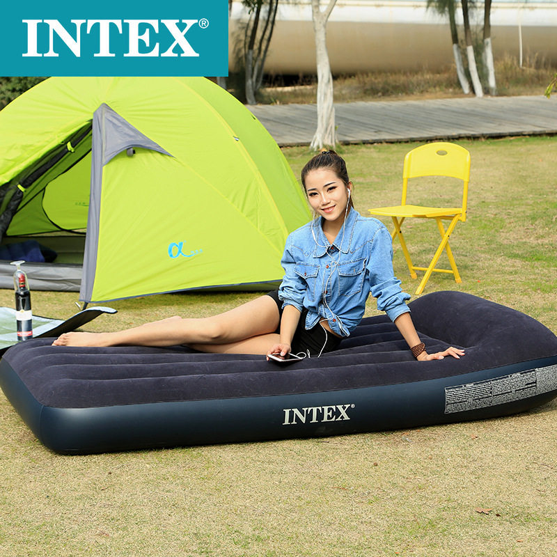 INTEX64141内置枕头 充气床垫单人折叠床垫气垫床 户外野营便携床