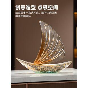 帆船件简约摆一帆风顺KAN轻奢高档柜客品厅装饰电视酒柜