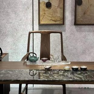 椅简约新中式 家胡用实木岩板 FAR公茶桌黑桃木茶桌轻奢茶台办意式