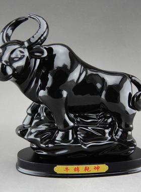 黑色陶马瓷二2生肖GWN鼠牛虎兔龙蛇羊猴鸡狗猪摆件全套1工艺品十