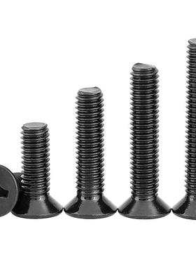 304不锈钢小F黑色十字小平头机XVV螺丝M2/M2.5/M3/MM4黑锌头机螺