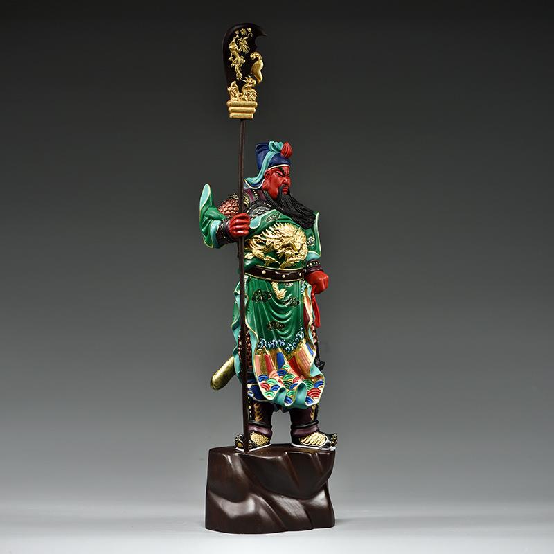 彩客绘GG01141雕关公像摆件家用财神玄关装饰公司店铺开木业送礼