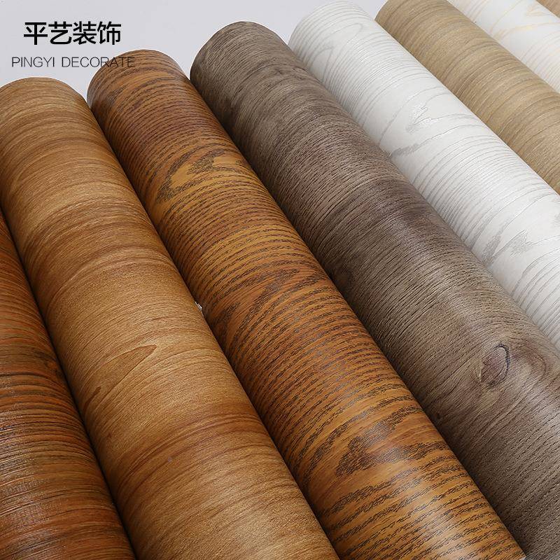 波家具翻新贴柜子衣橱柜贴纸加厚木纹纸门贴加音厚防水自粘墙纸白