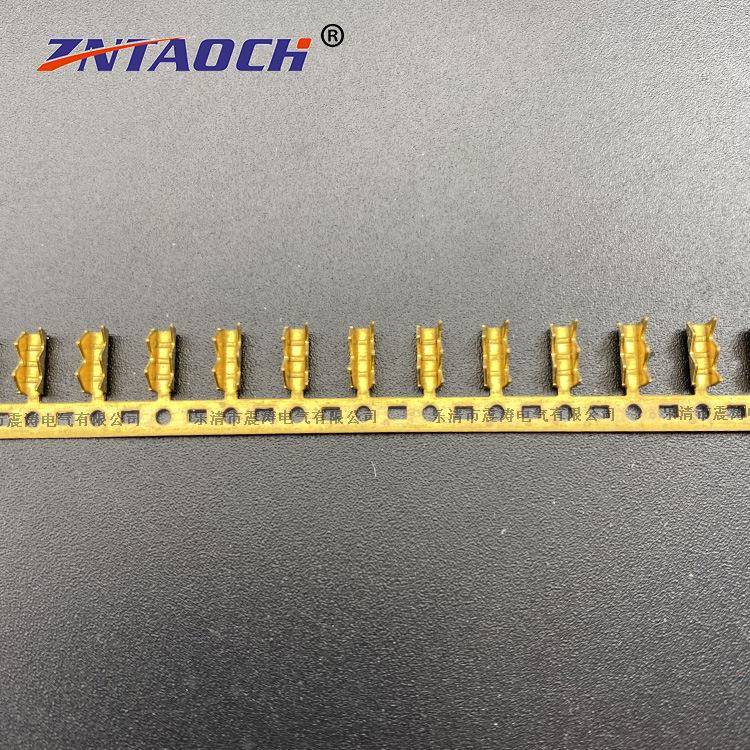 牙齿压线端端小号S铜扣35000只连带形鲨鱼齿小号S接线端子横排线