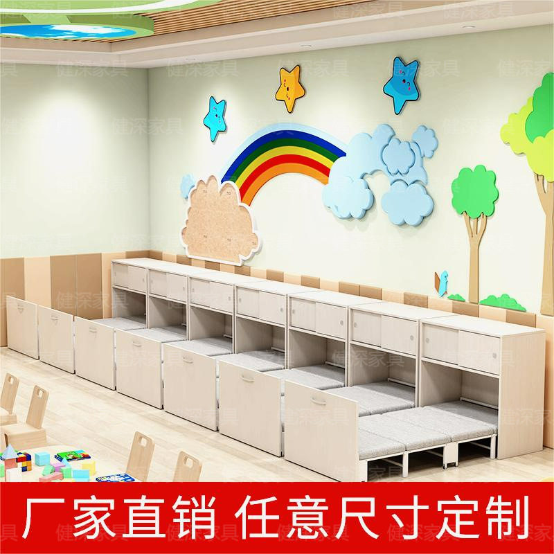 学校学生午休床单人海绵床加高双开门入柜折叠隐形床幼儿园午睡床