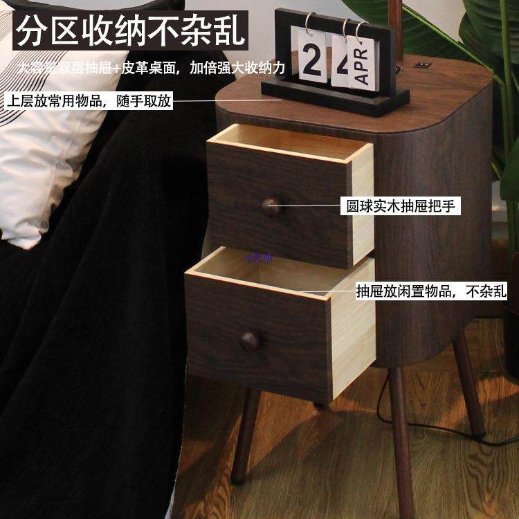 中古风红卧室落地灯客422厅茶几边几氛围法床头柜台灯置物式架网