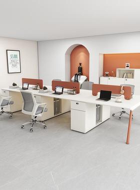 员办公桌椅员组合6简约现代四人4卡座职工位办公室屏风工UZQ位电X