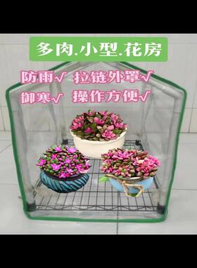 收纳WPF防寒全明白色多肉花花尖卉顶房暖房阳台小温室保湿透棚遮