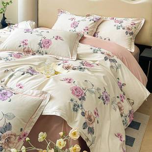活床性格全棉印花四件四CYB套单被罩玫瑰纹森林等多规格时尚 床上