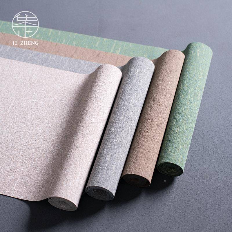 中式清茶雅麻纤维防水茶席双HWS层套棉麻布茶装干泡桌台旗茶布艺