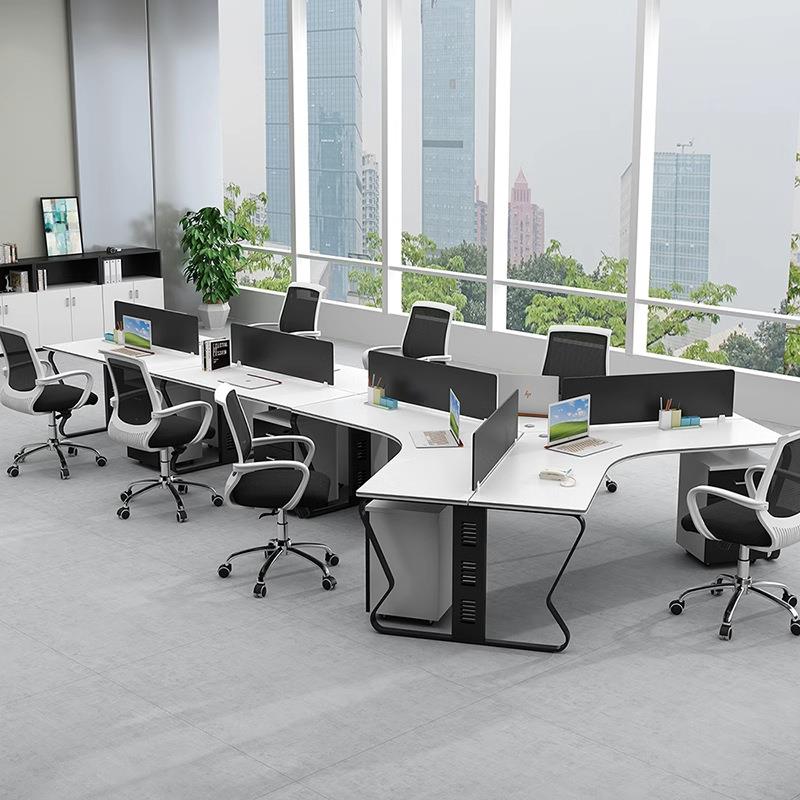 职员办公桌椅员组简约代四人位屏合风隔断卡座工位电脑桌厂AHD现