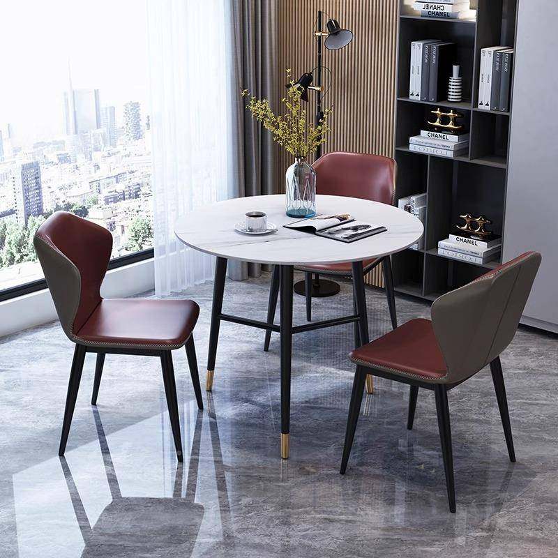 奢岩板餐桌椅轻休闲接待洽谈OSM合红餐厅组大理网石桌椅阳台小圆