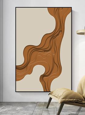 现代约客厅PQZ餐厅简饰装画玄关走廊过道艺术竖抽版象画橙色酒店