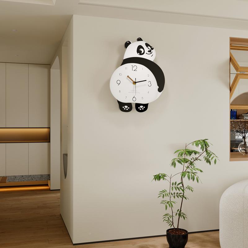 猫挂钟客厅大气简约现代DTW钟表厅表202新款熊时钟5客餐厅艺术石