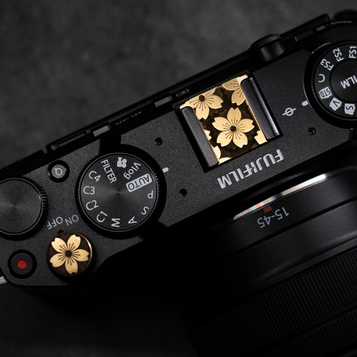 樱花图案相机热靴盖-快门按钮