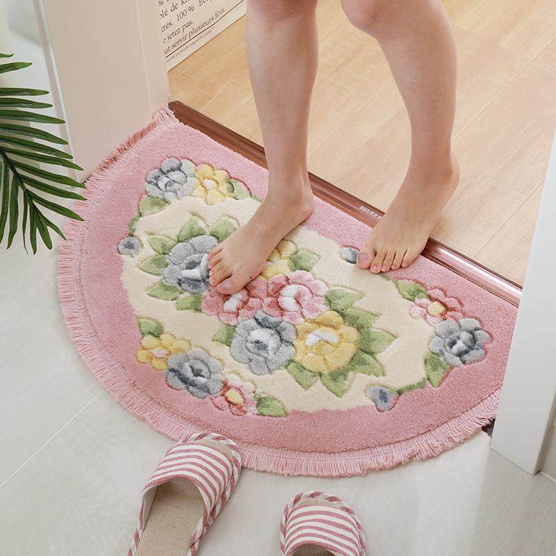 美心流苏半圆地垫卧室浴室门垫进门脚垫卫生间门口吸水防滑垫子,居家布艺,家用脚垫,淘宝优惠券,粉丝福利购,淘宝优惠卷