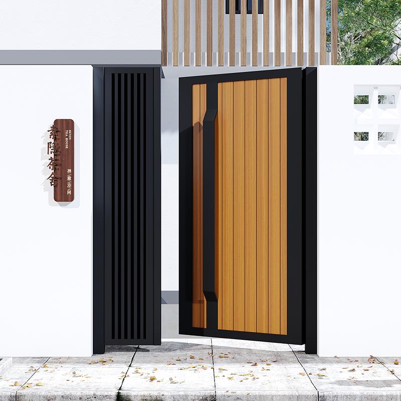 铝合金别墅户外庭院门子母门铝艺电动入户乡下自建房院子花园大门