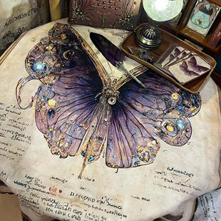 神奇女孩的秘密中世纪蝴蝶塔布桌布覆古挂毯