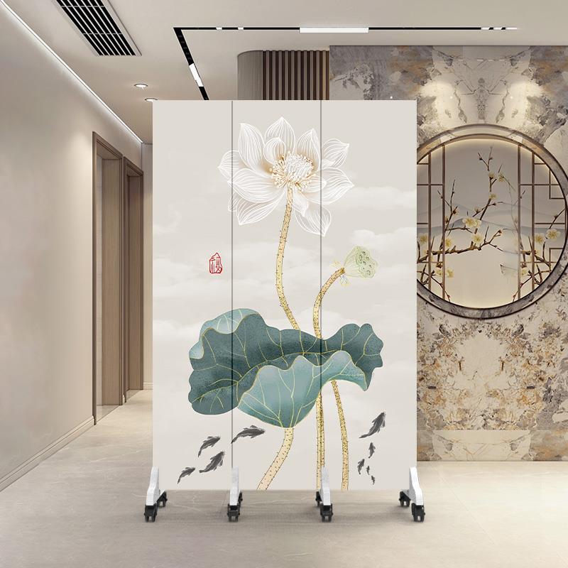 新中式隔断客厅办公室入户门正对门的折叠可移动遮挡屏风简约现代