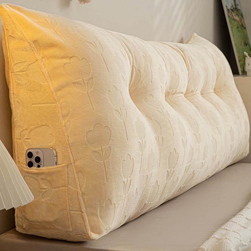 牛奶丝绒可拆卸可水洗三角床垫大靠背枕头卧室防撞软袋护腰沙发榻,居家布艺,床头靠垫,淘宝优惠券,粉丝福利购,淘宝优惠卷