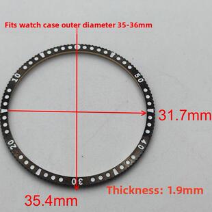 手表配件适配36mm上海7120表壳压圈牙圈字面套装24钻19钻套装35.4