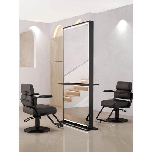 理发店镜子发廊专用美发店镜台网红单双面镜子带桌面烫染剪发镜子