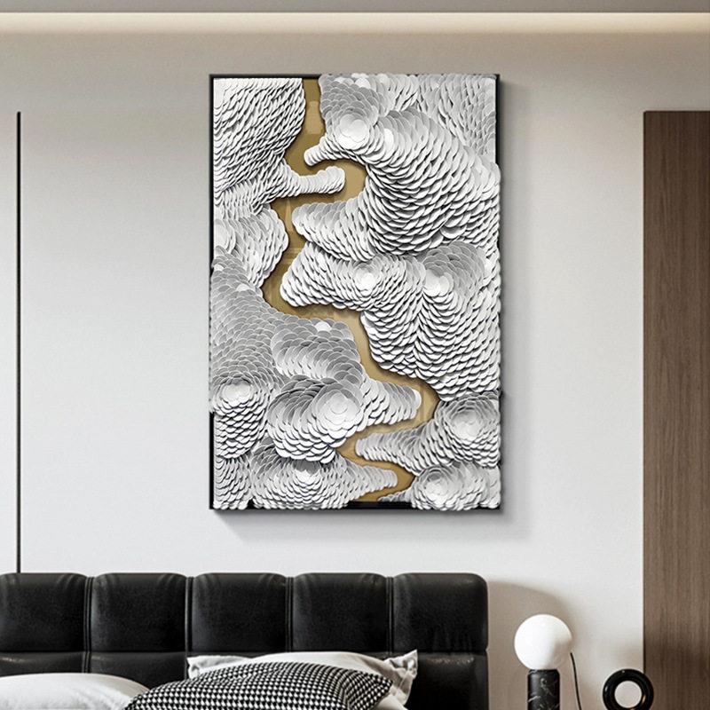 入户玄关新款手工艺术皮革装饰画现代简约客厅挂画设计师抽象壁画