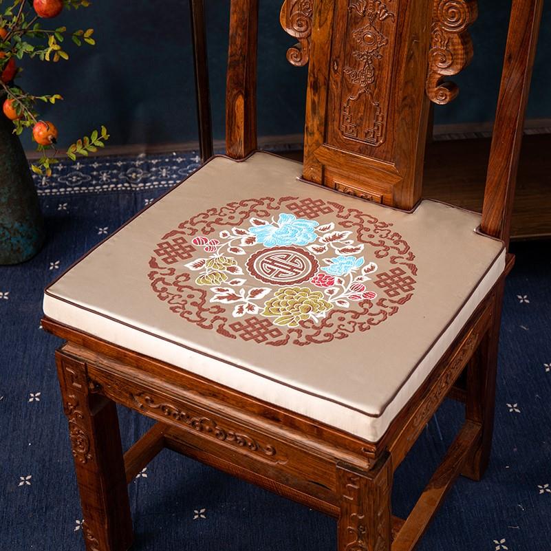 新中国风红木餐椅坐垫官方帽椅扶手椅餐桌和椅子坐垫防滑海绵坐垫