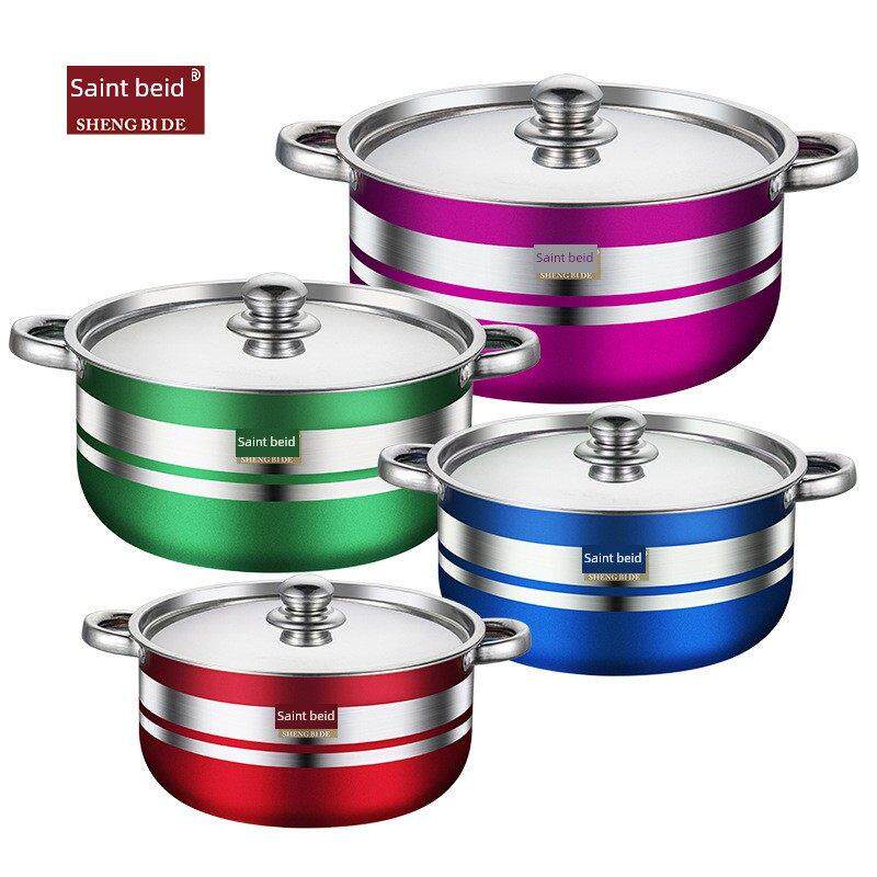 跨境东南亚厨具不锈钢锅具套装家用汤锅组合烹饪炊具pot锅具套装