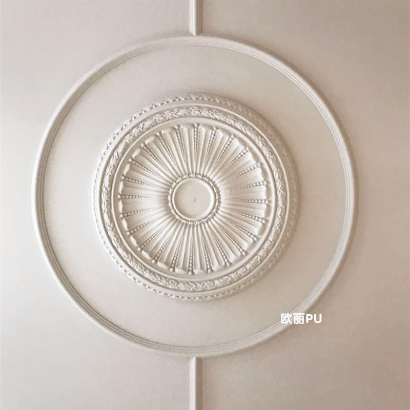 PU欧式灯盘 天花板装饰 客厅吊顶 非石膏装饰材料 89.5CM